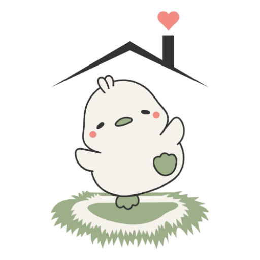 NestNChic logo showing a cute bird standing on a soft nest under a cozy roof with a heart-shaped chimney, symbolizing warmth, style, and heartfelt living spaces